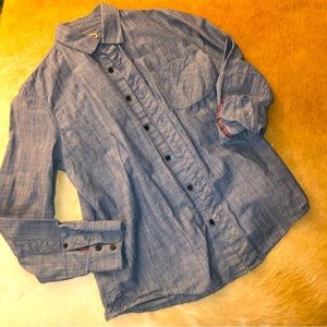 1901 M lightweight button down shirt, all cotton, inner cuff plaid detail